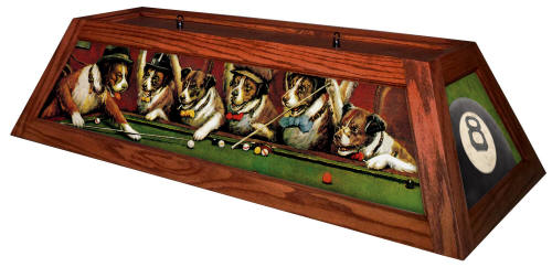 Dogs Playing Pool Billiard Light