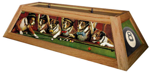 Dogs Playing Pool Billard Light