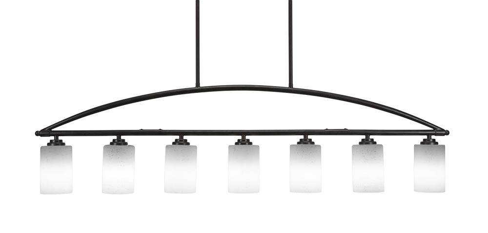 Marquise 7 Light Bar Shown In Dark Granite Finish With 4” White Muslin Glass