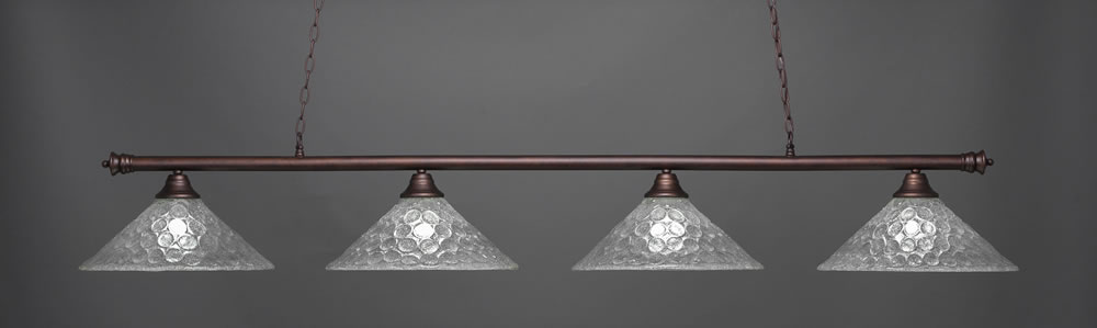 Oxford 4 Light Bar Shown In Bronze Finish With 16" Italian Bubble Glass