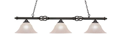 Eleganté 3 Light Bar Shown In Dark Granite Finish With 14" Italian Marble Glass