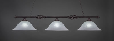 Eleganté 3 Light Bar Shown In Dark Granite Finish With 16" White Marble Glass