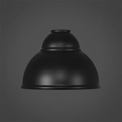 7" Matte Black Double Bubble Metal Shade