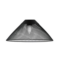 14" Matte Black Cone Mesh Metal Shade