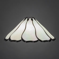 16" Pearl & Black Flair Tiffany Glass