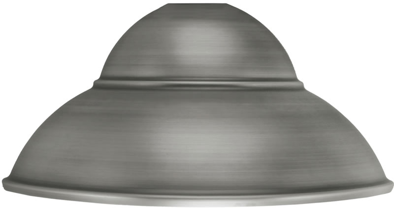 13" Brushed Nickel Double Bubble Metal Shade