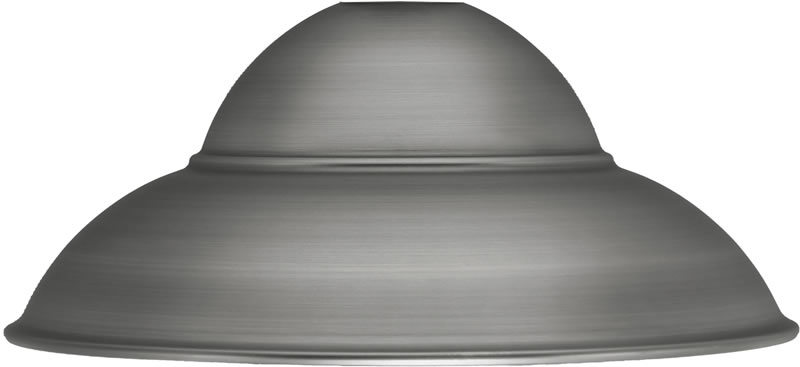 16" Brushed Nickel Double Bubble Metal Shade