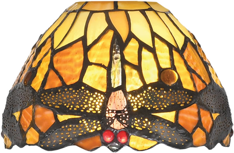 7" Amber Dragonfly Art Glass