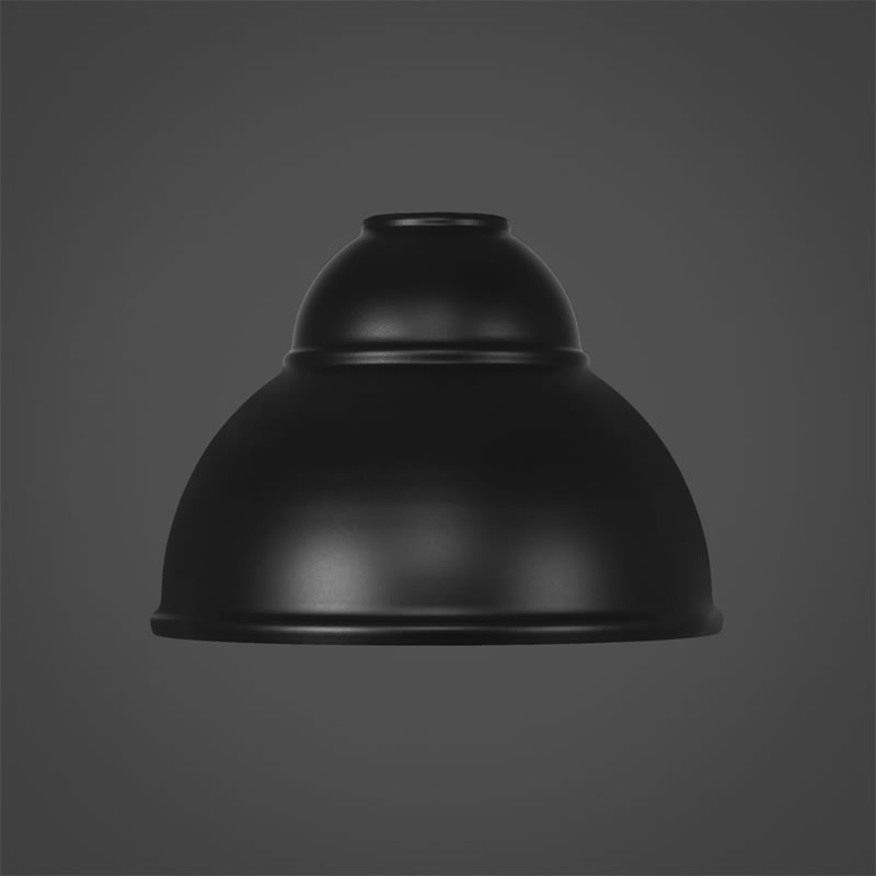 7" Matte Black Double Bubble Metal Shade